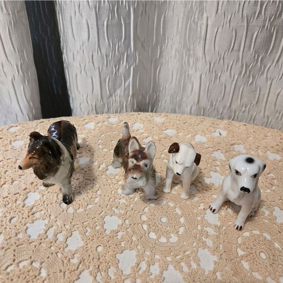 Vintage Ceramic Dalmatian Puppy Dogs Figurines Lot Of 3 Glazed Porcelain Japan - Picture 8 of 12